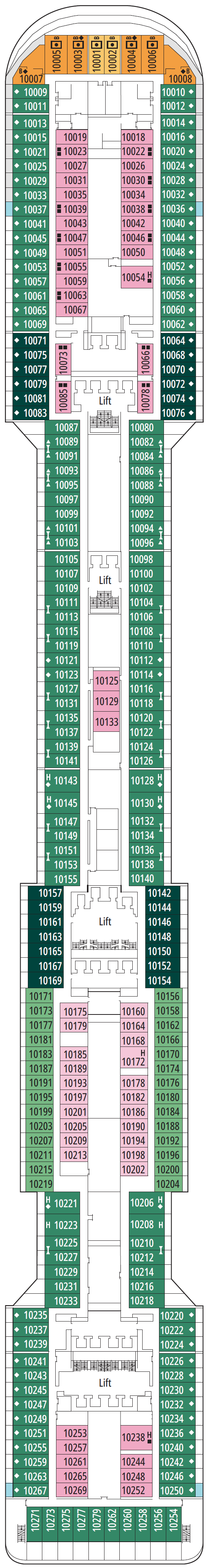Deck plan for Deck 10 - Tormalina