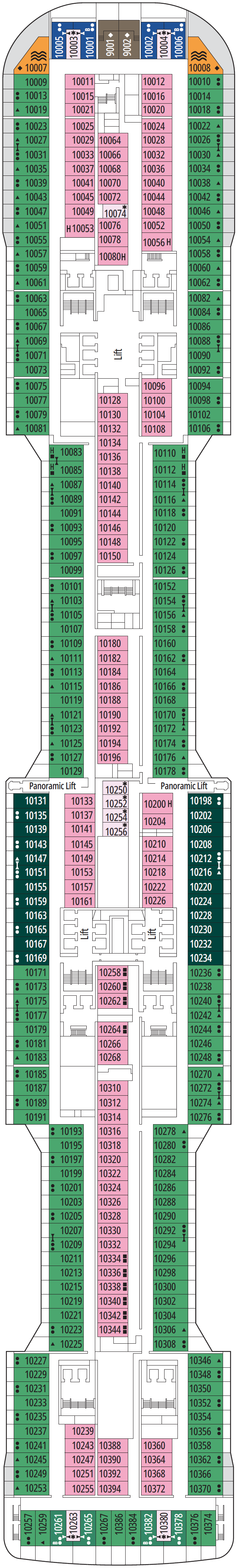 Deck plan for Deck 10 - Hagia Sophia