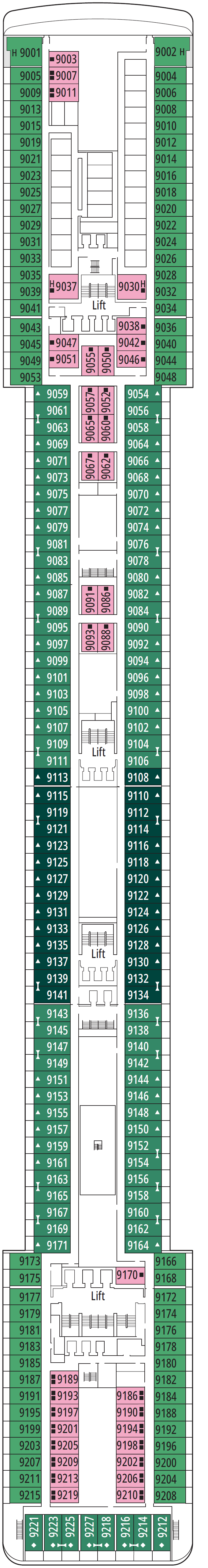Deck plan for Deck 9 - Intermezzo