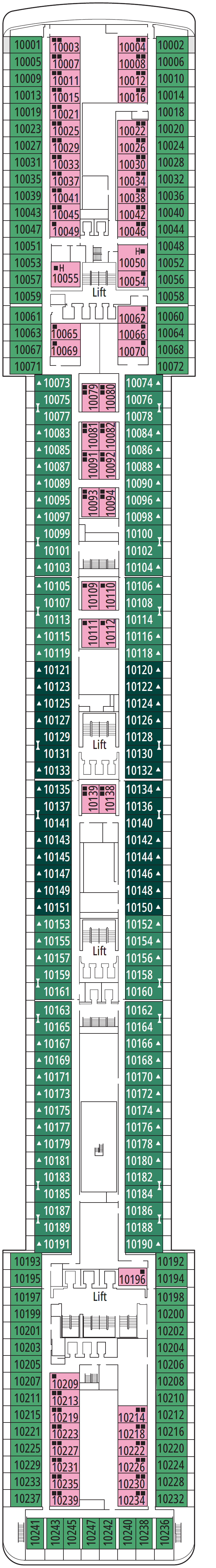 Deck plan for Deck 10 - Minuetto