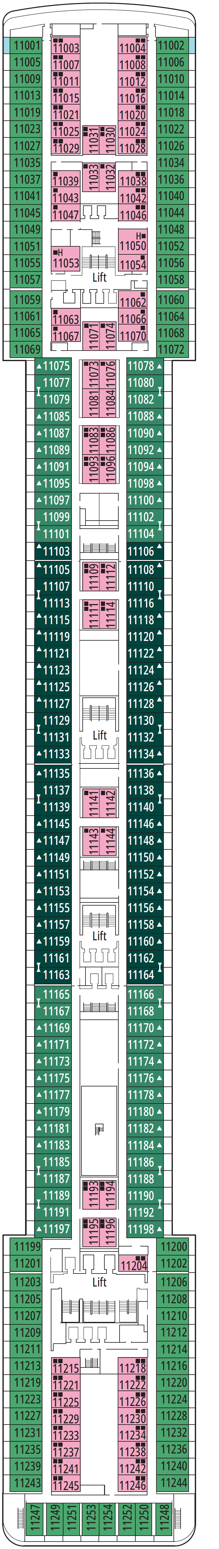 Deck plan for Deck 11 - Adagio