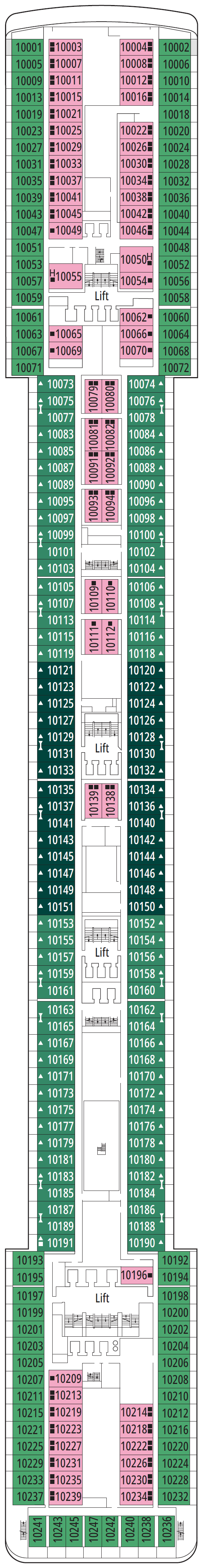 Deck plan for Deck 10 - Lira