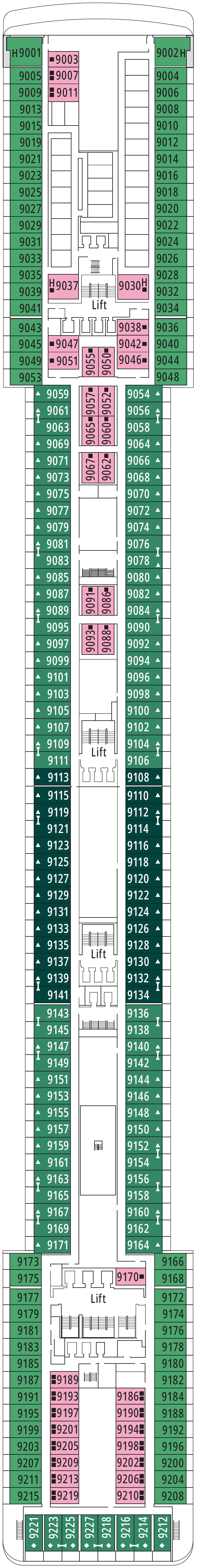 Deck plan for Deck 9 - Ungaretti