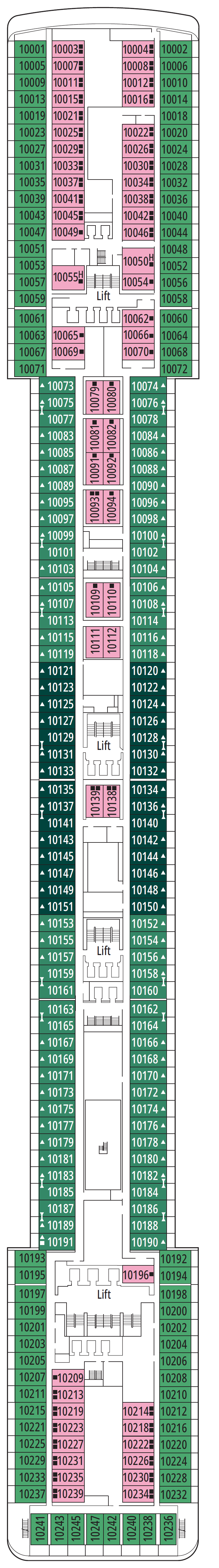 Deck plan for Deck 10 - Carducci