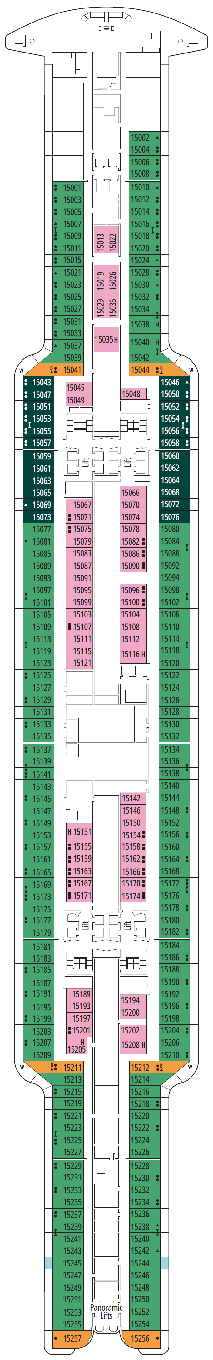 Deck plan for Deck 15
