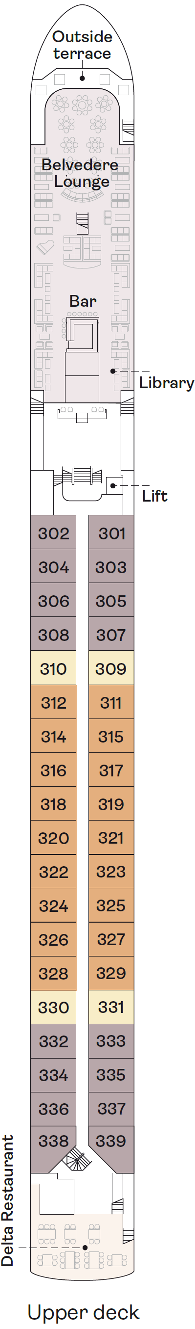 Deck plan for Upper Deck