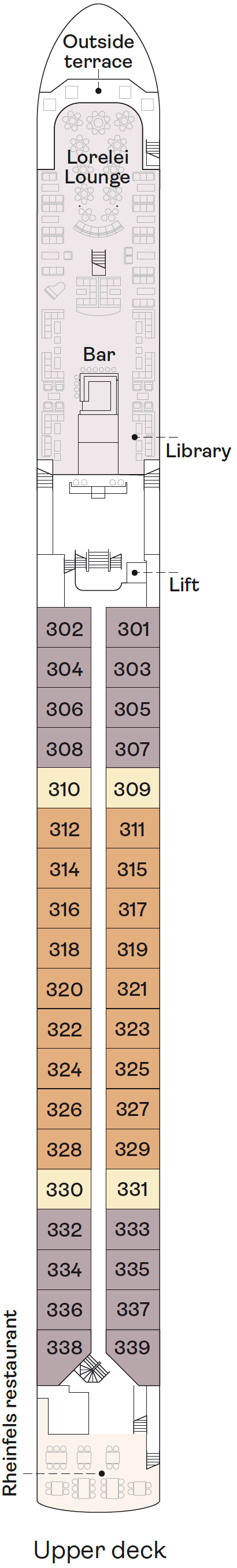Deck plan for Upper Deck