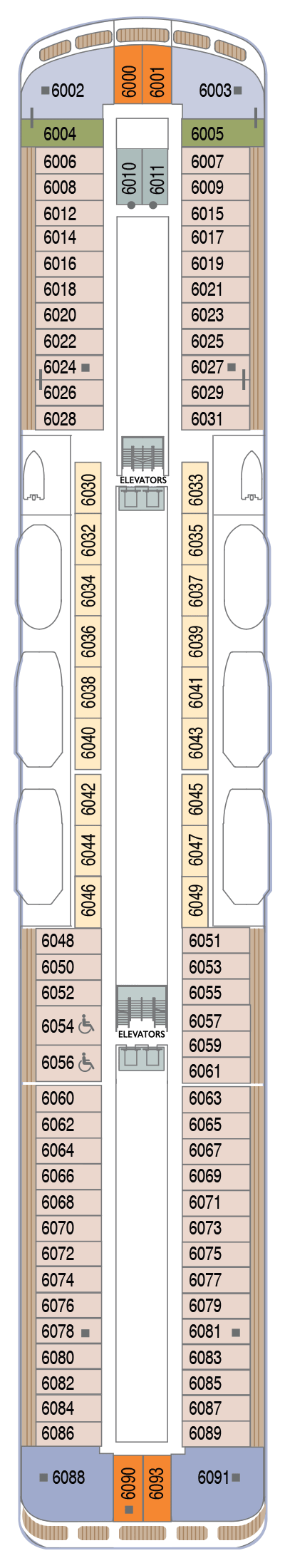 Deck plan for Deck 6
