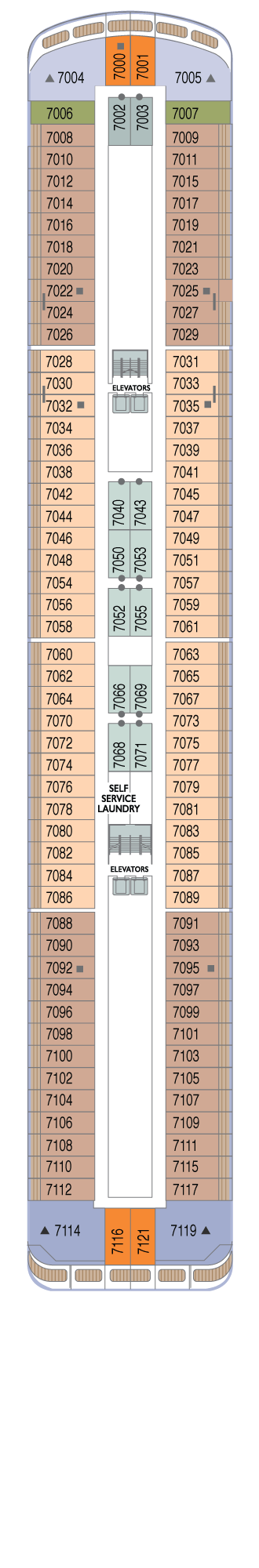 Deck plan for Deck 7