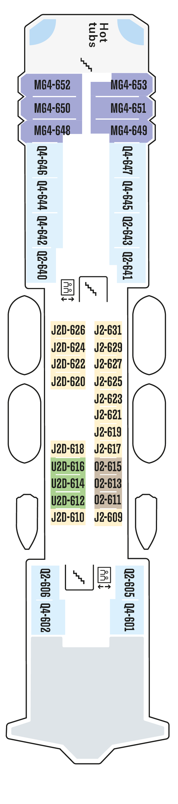 Deck plan for Deck 6