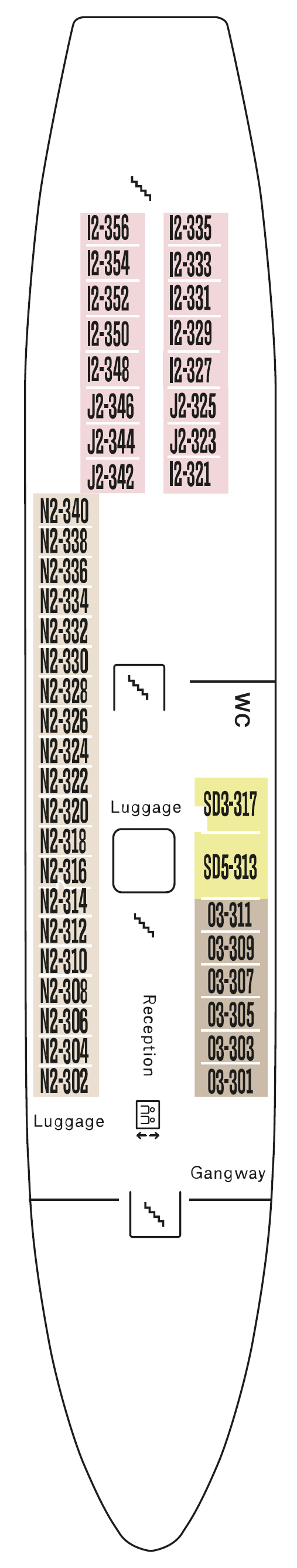 Deck plan for Deck 3