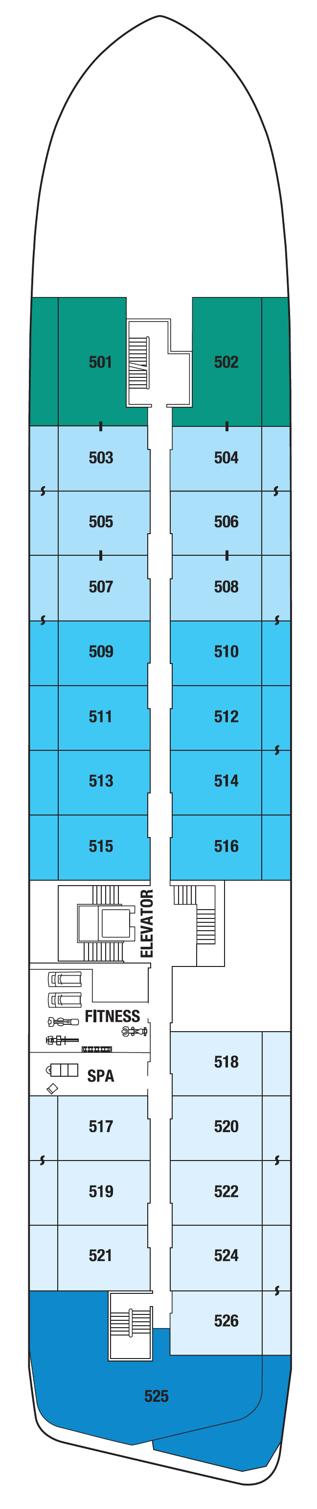 Deck plan for DECK FIVE