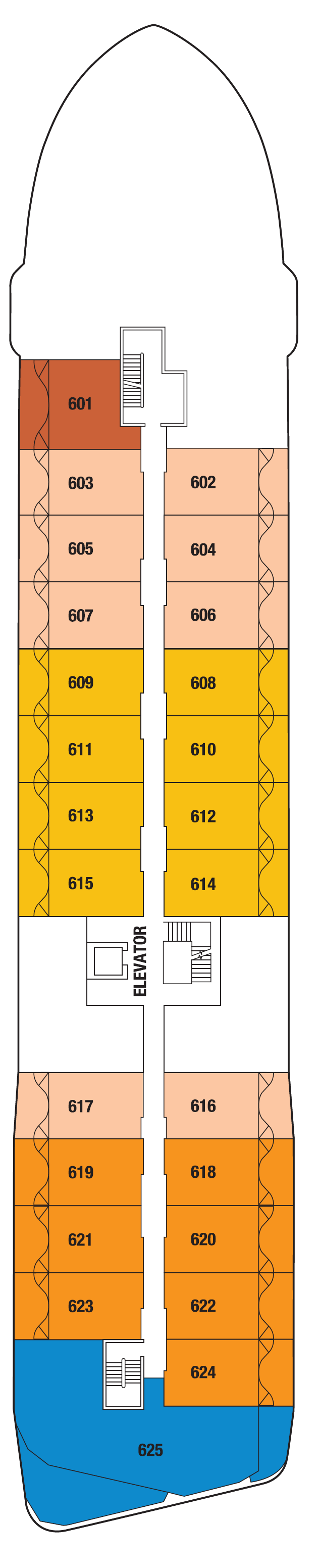 Deck plan for DECK SIX