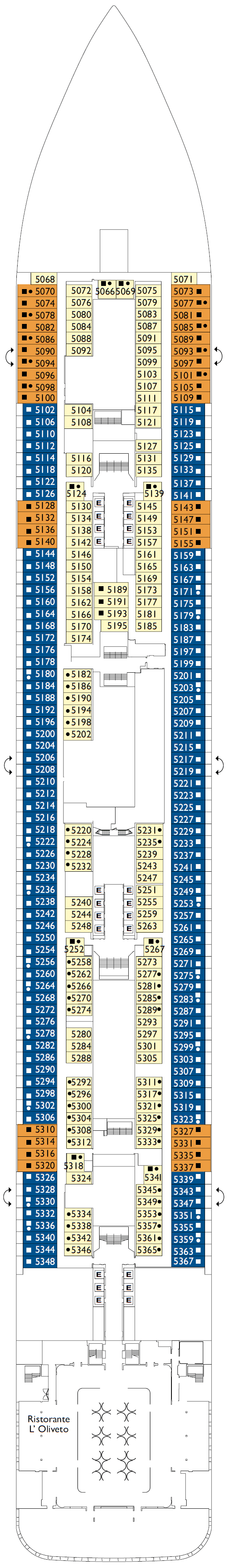 Deck plan for Deck 5 Montalcino