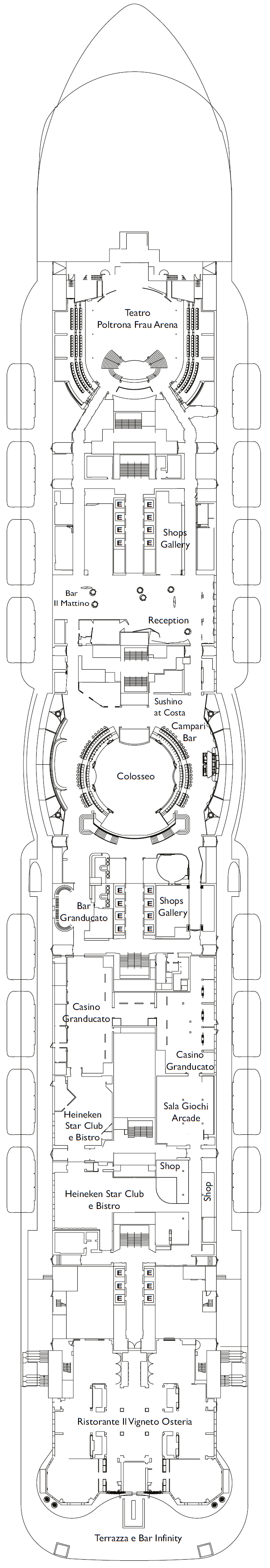 Deck plan for Deck 7 Montepulciano