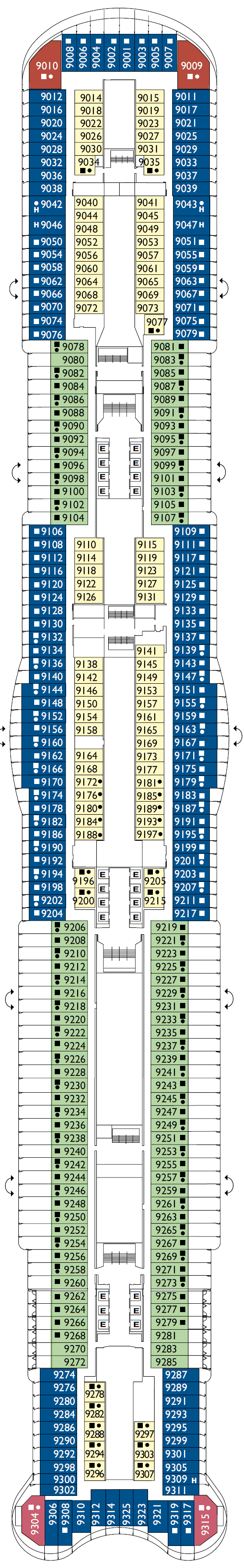 Deck plan for Deck 9 Siena