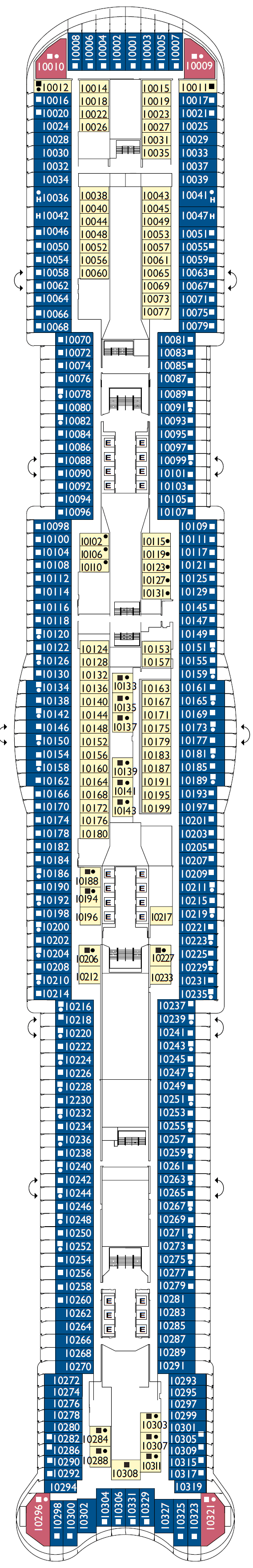 Deck plan for Deck 10 Volterra