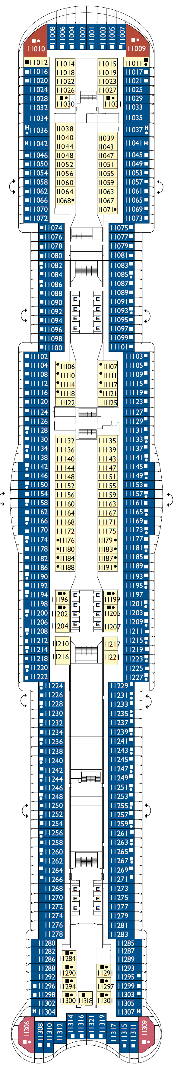 Deck plan for Deck 11 San Giminiano
