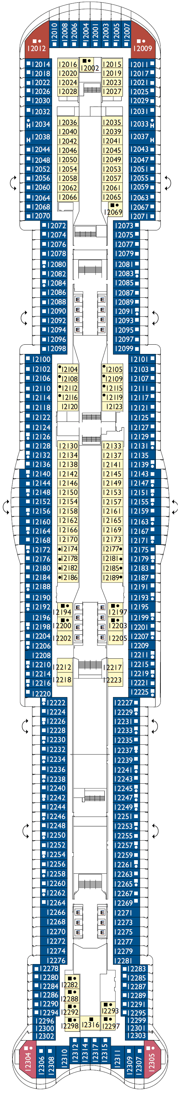 Deck plan for Deck 12 Arezzo