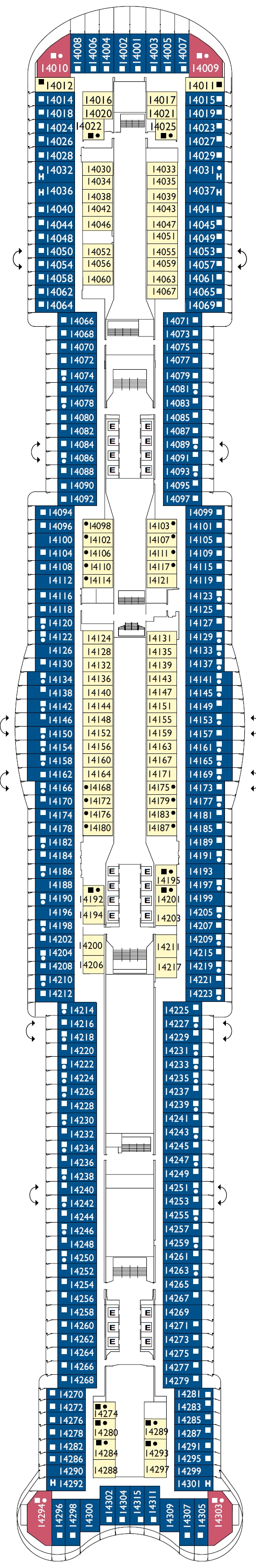 Deck plan for Deck 14 Livorno