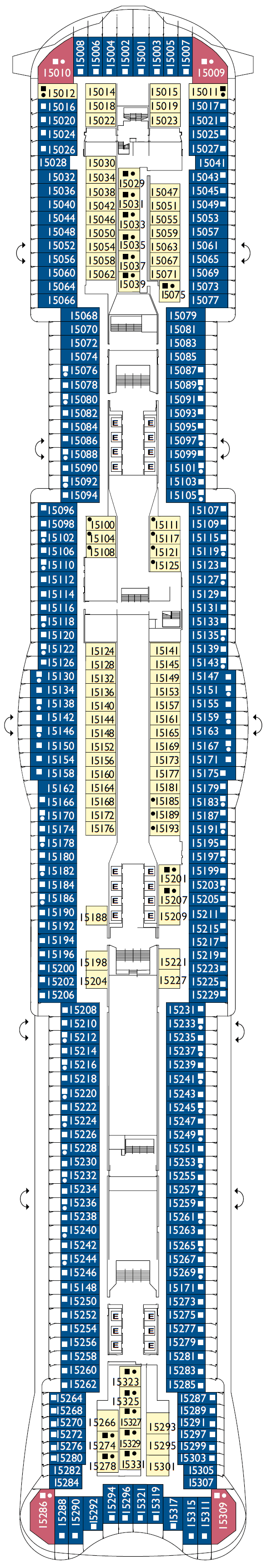 Deck plan for Deck 15 Pisa