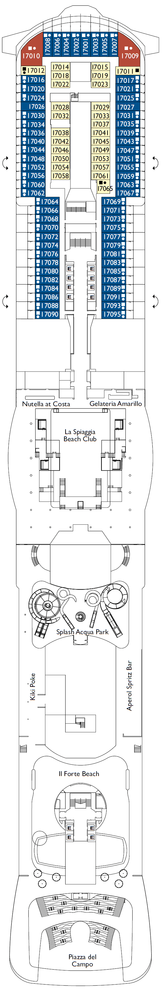 Deck plan for Deck 17 Montecatini Terme