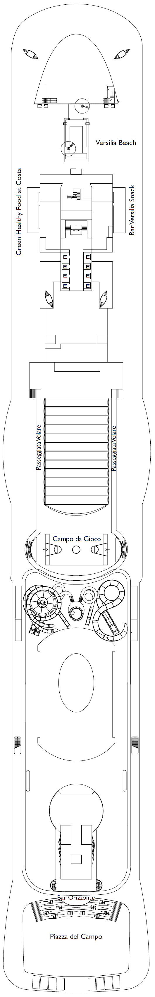 Deck plan for Deck 18 Viareggio