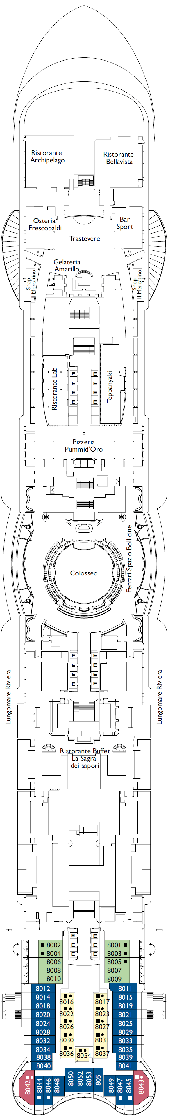 Deck plan for DECK 08 CAPRI