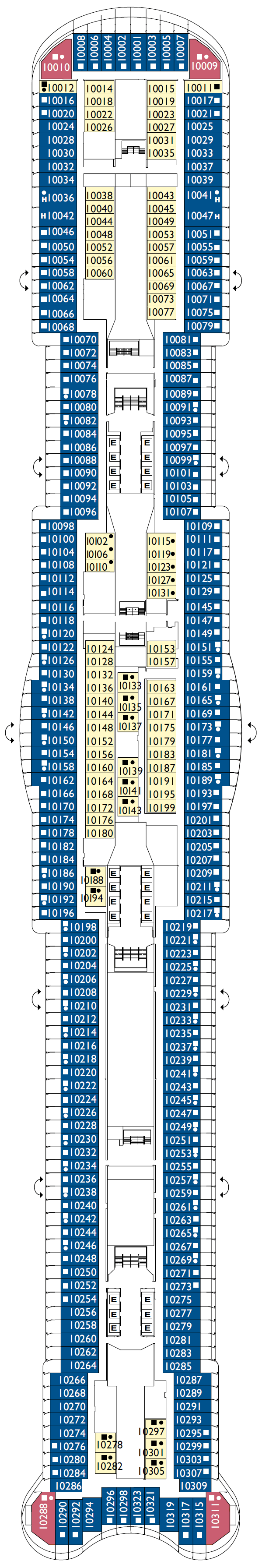 Deck plan for DECK 10 ROMA