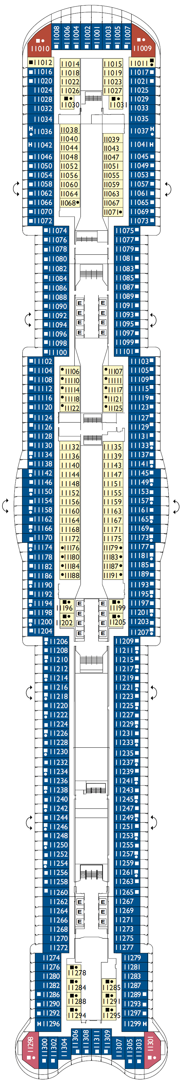 Deck plan for DECK 11 FIRENZE