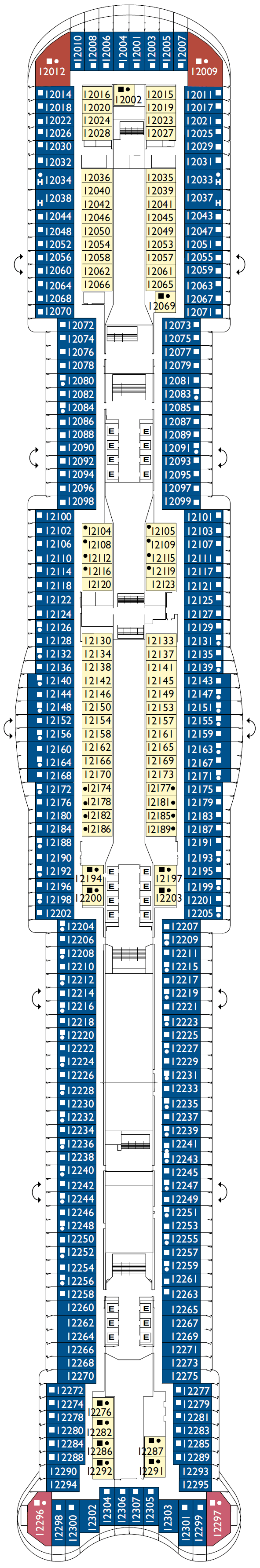 Deck plan for DECK 12 GENOVA 