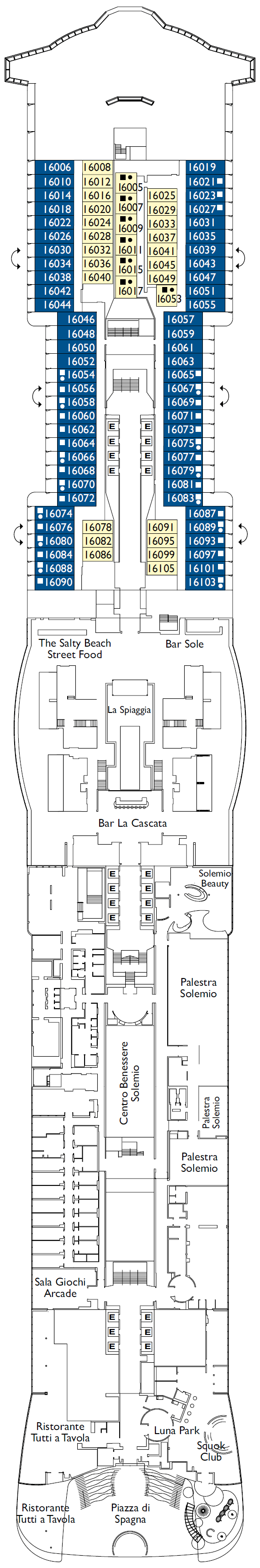 Deck plan for DECK 16 COMO