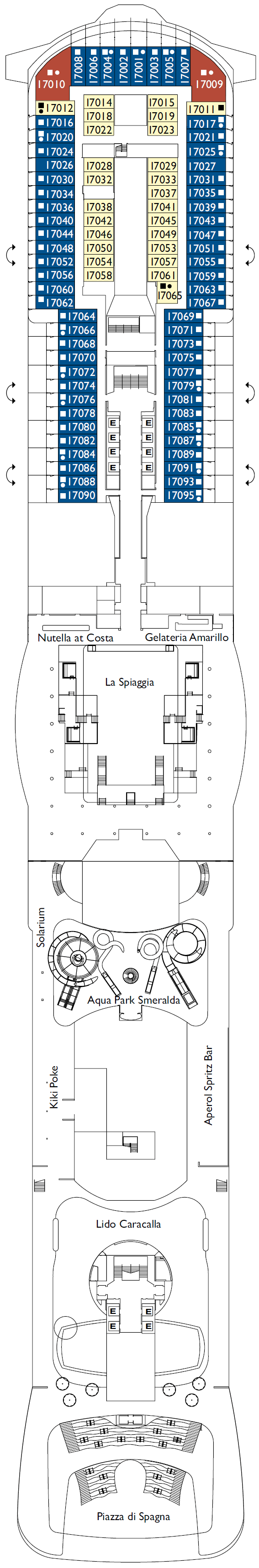 Deck plan for DECK 17 BELLAGIO