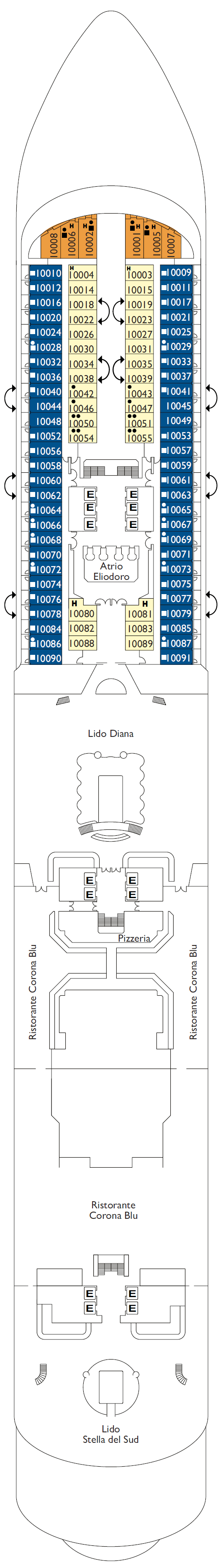 Deck plan for DECK 10 Hortensia