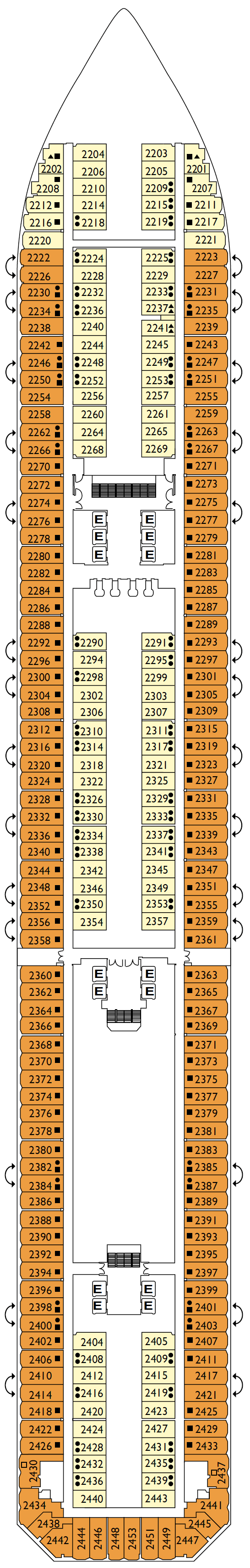 Deck plan for Deck 02 Miami