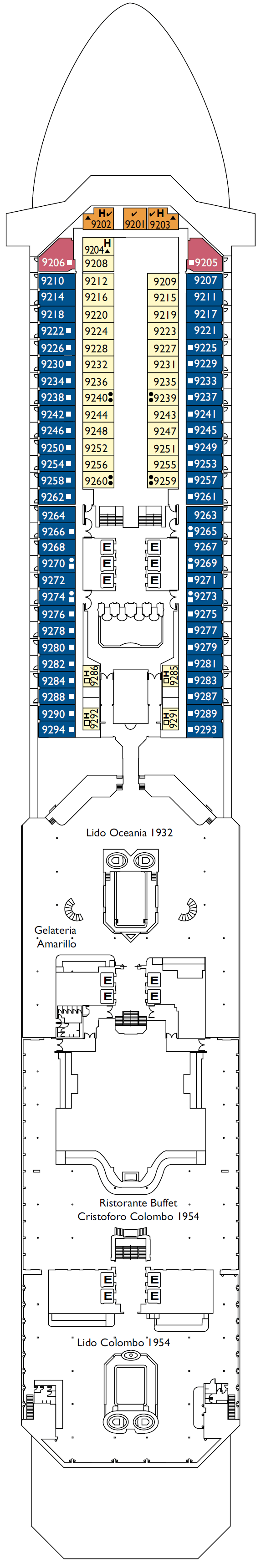 Deck plan for Deck 09 Napoli