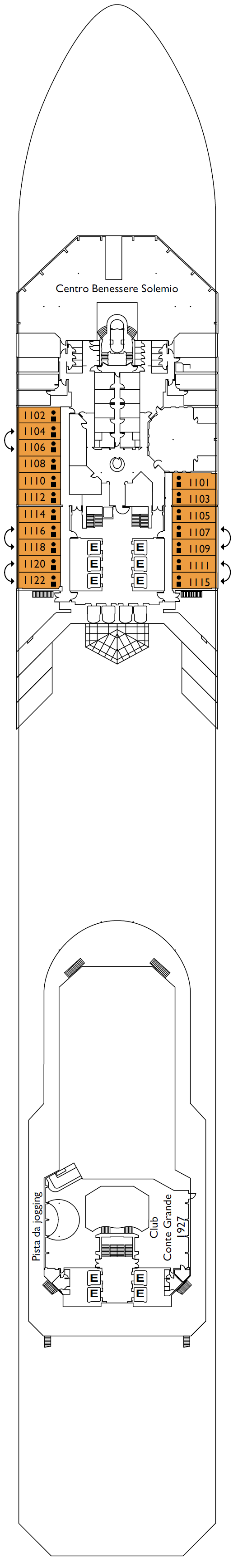Deck plan for Deck 11 Cannes