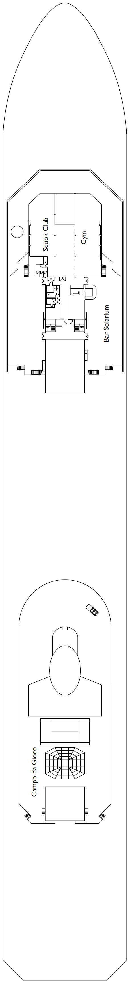 Deck plan for Deck 12 Funchal