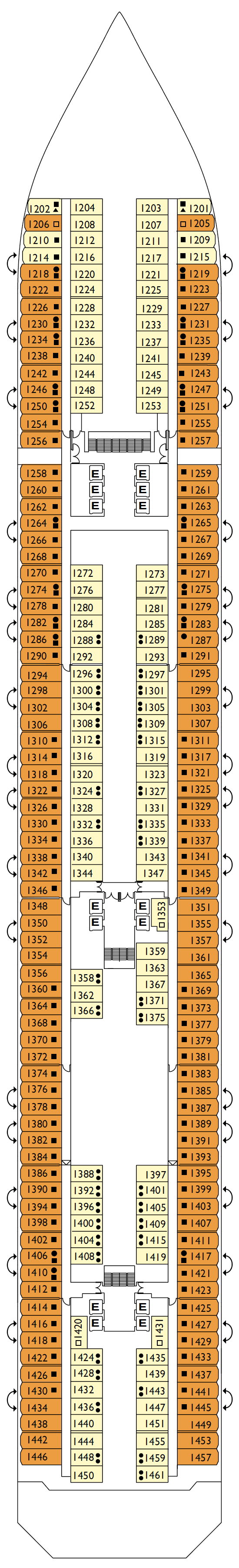 Deck plan for Deck 01 Notturno
