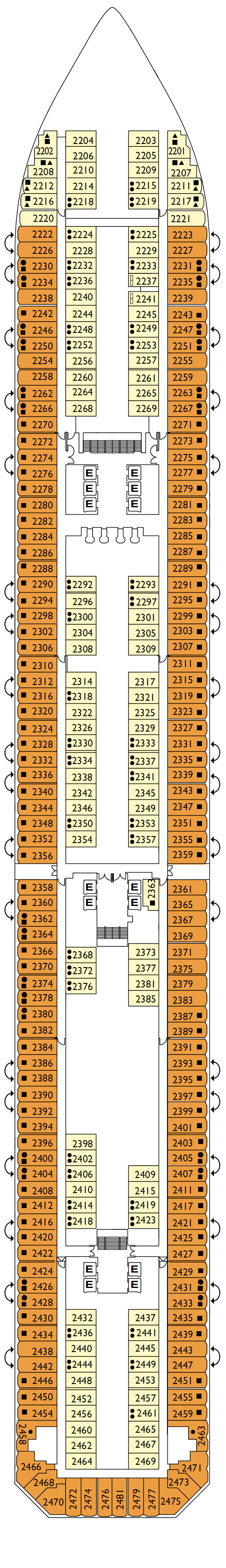 Deck plan for Deck 02 Adagio