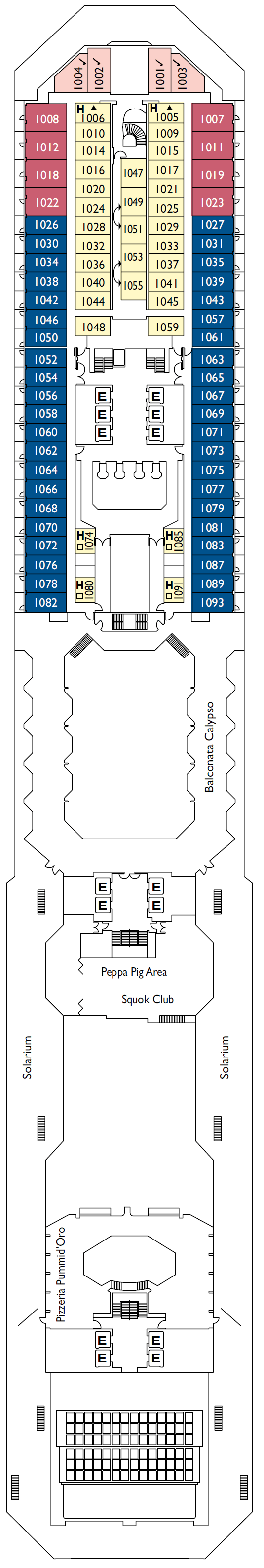 Deck plan for Deck 10 Satie