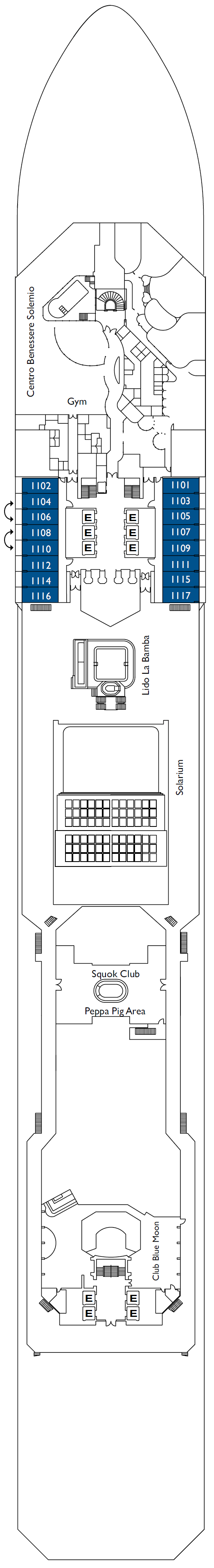 Deck plan for Deck 11 Feel Good