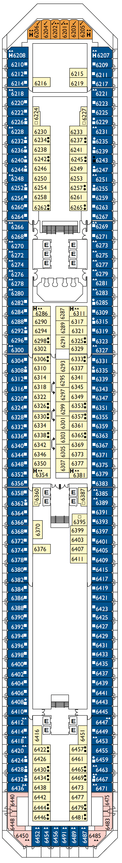 Deck plan for Deck 06 Tancredi