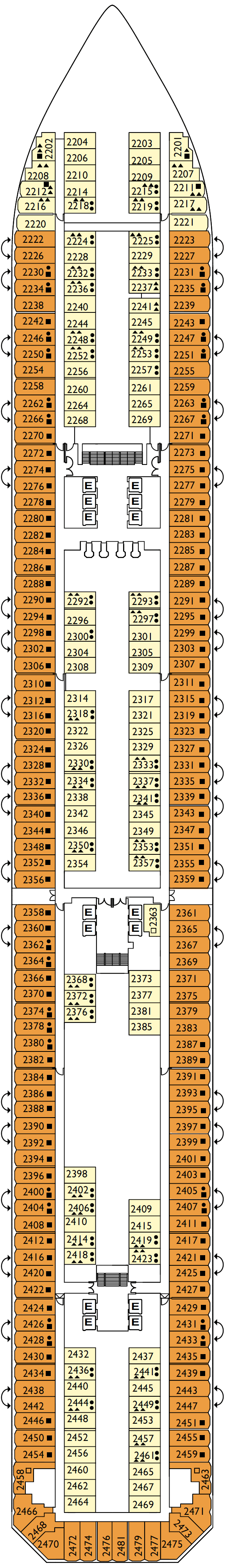 Deck plan for Deck 02 Alhambra