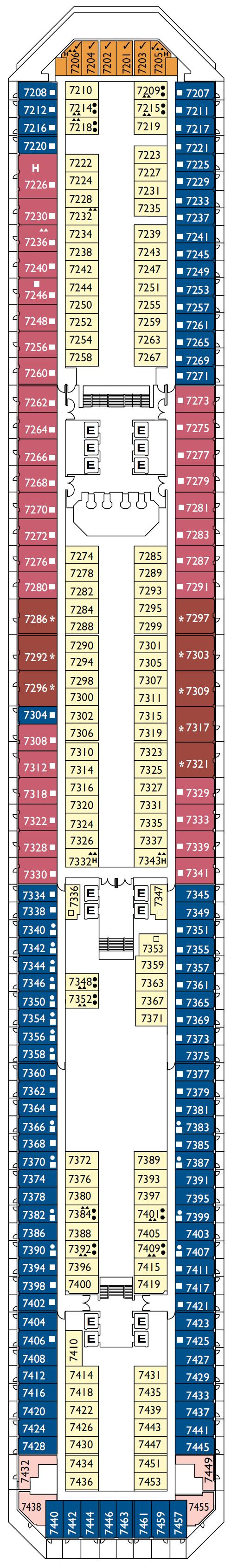 Deck plan for Deck 07 Boboli 