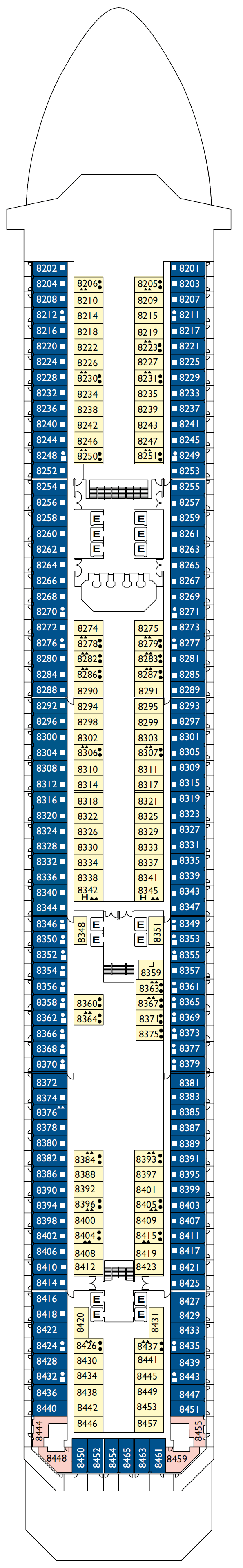 Deck plan for Deck 08 Encelado