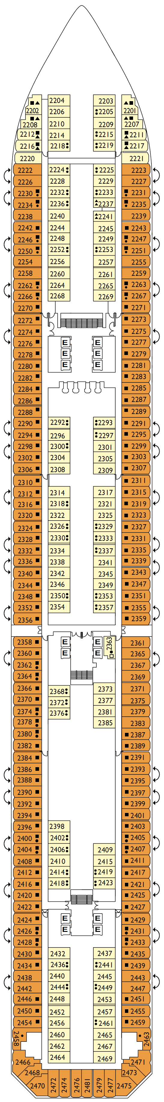 Deck plan for Cassiopea