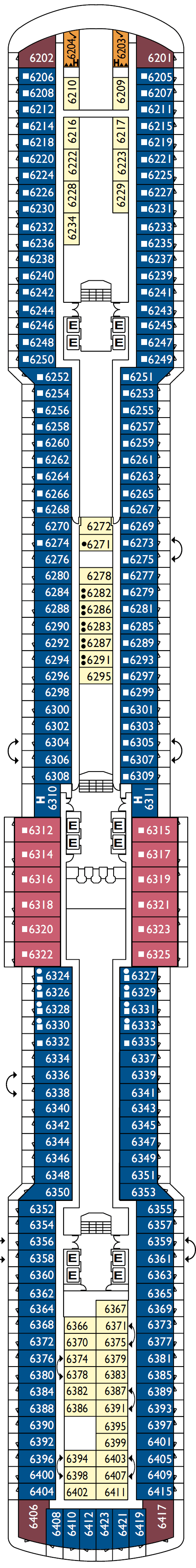 Deck plan for Deck 06 Ortensia