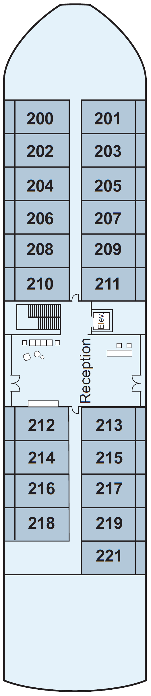 Deck plan for Middle Deck