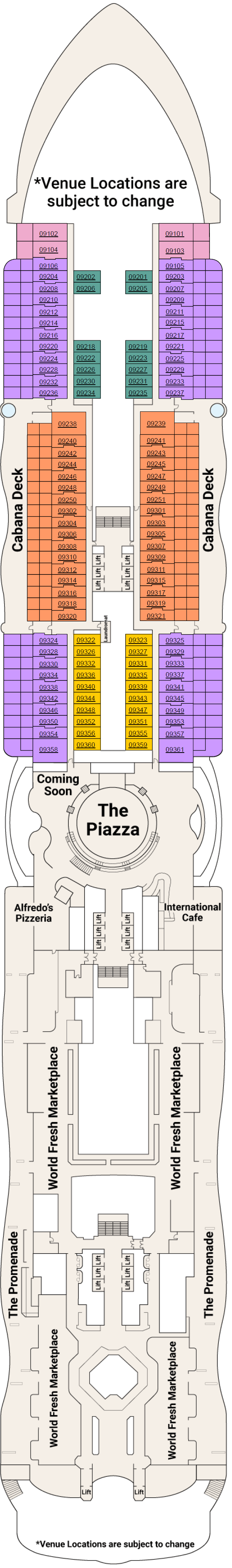 Deck plan for Deck 9